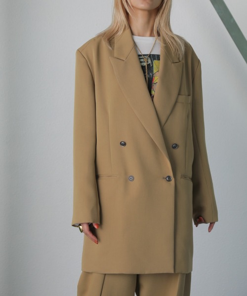 mici（ミチ）の「(mici)ダブルブレストビッグジャケット（その他アウター・レディース・ブラック/ベージュ・MEDIUM/SMALL）」の11枚目の写真