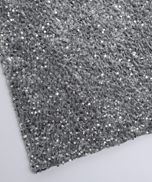 AMELY（エミリー）の「スパンコールロングスカート（スカート・レディース・グレー/ブラック・フリー）」の8枚目の写真