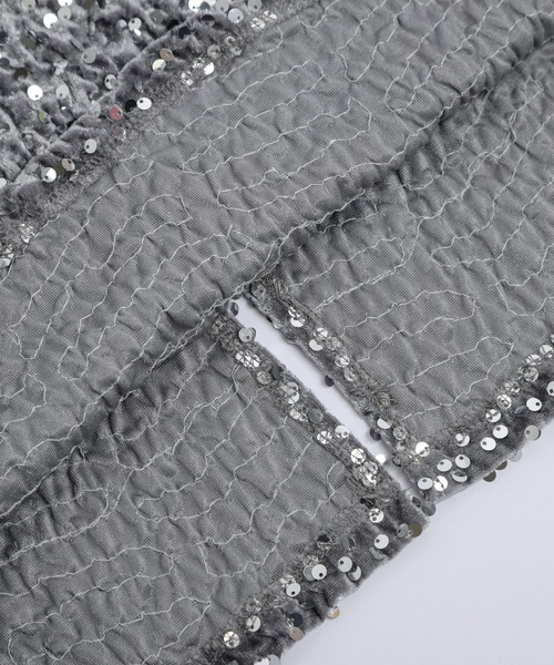 AMELY（エミリー）の「スパンコールロングスカート（スカート・レディース・グレー/ブラック・フリー）」の3枚目の写真