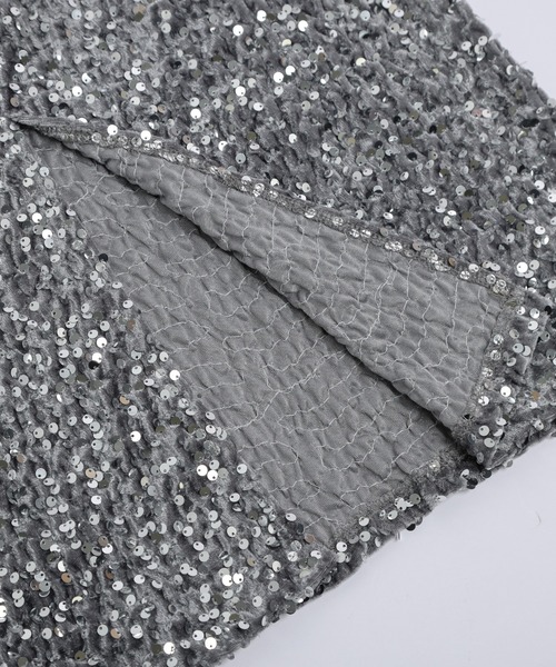 AMELY（エミリー）の「スパンコールロングスカート（スカート・レディース・グレー/ブラック・フリー）」の11枚目の写真