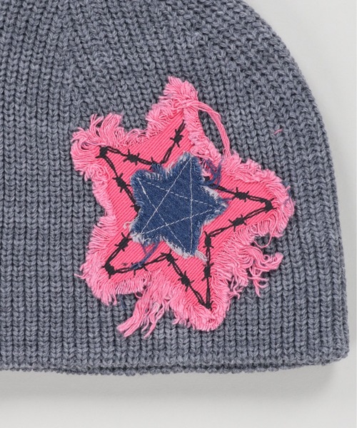 SPINNS（スピンズ）の「デニムスターデザイン ニットキャップ（ニットキャップ/ビーニー・メンズ・ブラック/オフホワイト/グレー・ONESIZE）」の6枚目の写真