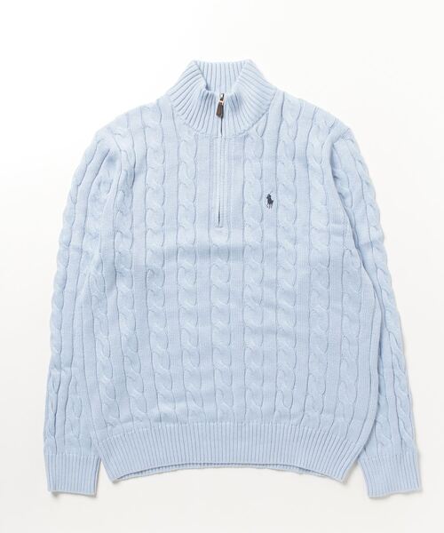 POLO RALPH LAUREN（ポロ ラルフ ローレン）の「ケーブルニット コットン クォータージップ セーター（ニット/セーター・メンズ・ブルー・M/XS/L/XL/S/XXL）」の3枚目の写真