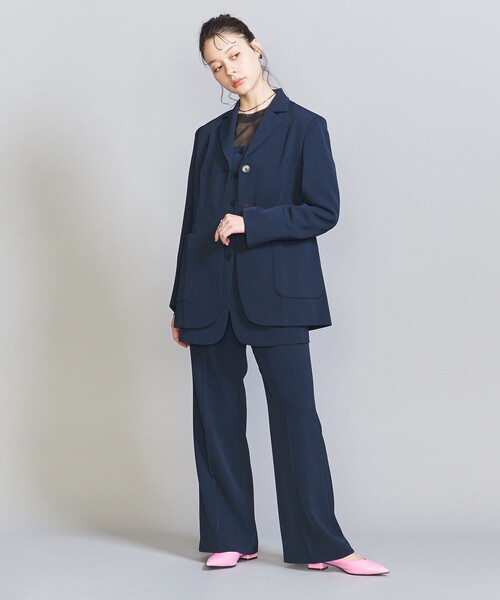 BEAUTY&YOUTH UNITED ARROWS(ビューティーアンドユースユナイテッドアローズ)の「ポリエステルブレンド スリムウエスト ジャケット(テーラードジャケット・レディース・ネイビー・S/M)」の3枚目の写真