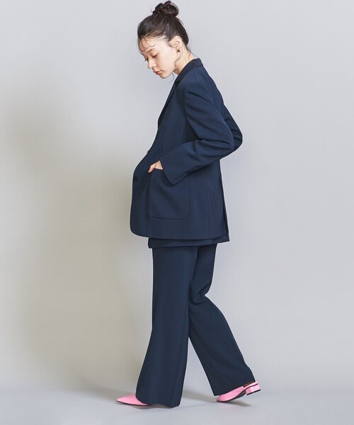 BEAUTY&YOUTH UNITED ARROWS(ビューティーアンドユースユナイテッドアローズ)の「ポリエステルブレンド スリムウエスト ジャケット(テーラードジャケット・レディース・ネイビー・S/M)」の4枚目の写真