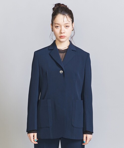 BEAUTY&YOUTH UNITED ARROWS(ビューティーアンドユースユナイテッドアローズ)の「ポリエステルブレンド スリムウエスト ジャケット(テーラードジャケット・レディース・ネイビー・S/M)」の5枚目の写真