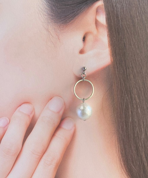 DT★Max Mara★calia パールピアス mimi33】淡水パールのカールピアス[Basic][K10]｜SANPO ONLINE
