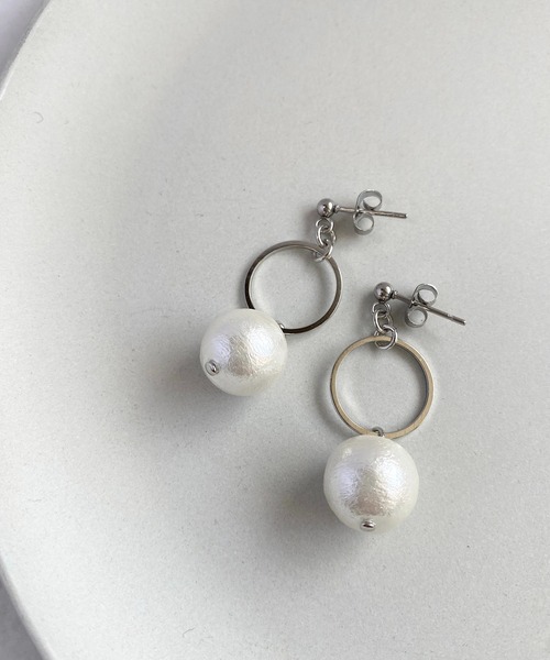 tone(トーン)の「【As】【アレルギー対応】サージカルステンレス コットンパール デザインピアス(MA)(ピアス(両耳用)・レディース・ゴールド/シルバー系3/ゴールド系2/シルバー/シルバー系2/ゴールド系3・FREE)」の8枚目の写真