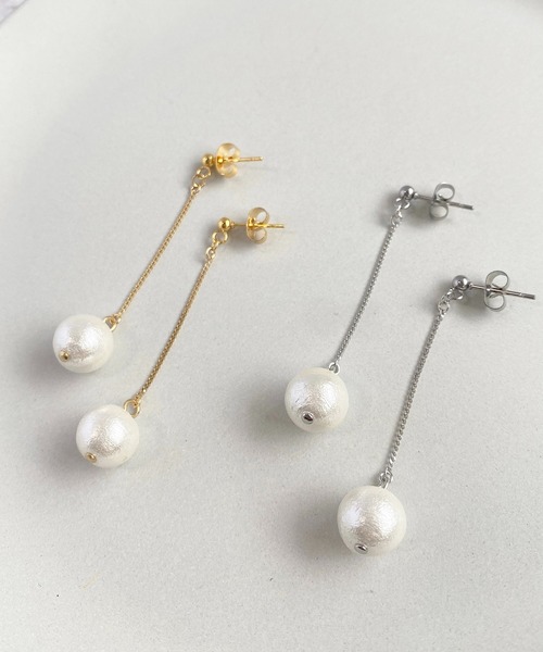 tone(トーン)の「【As】【アレルギー対応】サージカルステンレス コットンパール デザインピアス(MA)(ピアス(両耳用)・レディース・ゴールド/シルバー系3/ゴールド系2/シルバー/シルバー系2/ゴールド系3・FREE)」の13枚目の写真