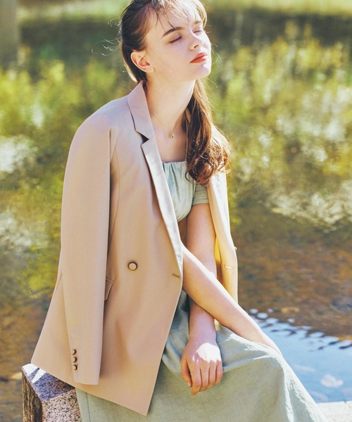 NOELA（ノエラ）の「オーバーサイズテーラードジャケット（テーラードジャケット・レディース・ベージュ/ネイビー/オフホワイト・フリー）」の2枚目の写真