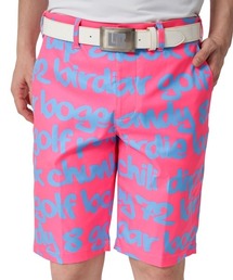 LOUDMOUTH/ラウドマウス ゴルフウェア ブランド ロゴ 吸汗速乾 UVカット ストレッチ 総柄 ショートパンツ ハーフパンツ
