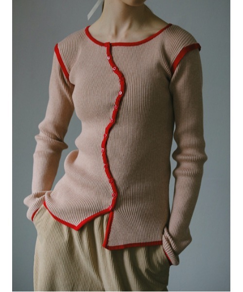 AMAIL（アマイル）の「Piping egg knit（カーディガン/ボレロ・レディース・ブラック/ピンク/イエロー・FREE）」の3枚目の写真