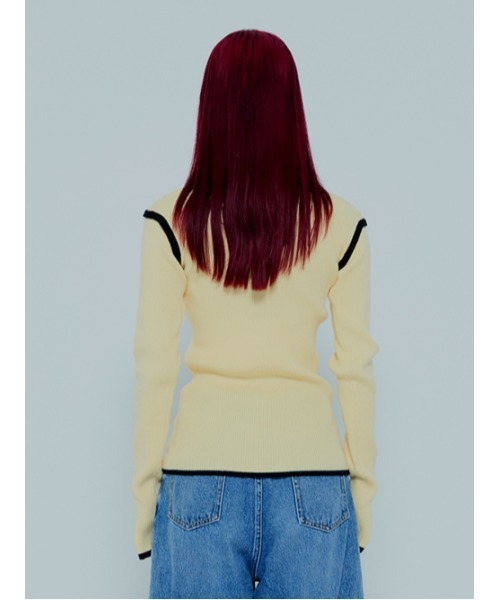 AMAIL（アマイル）の「Piping egg knit（カーディガン/ボレロ・レディース・ブラック/ピンク/イエロー・FREE）」の10枚目の写真