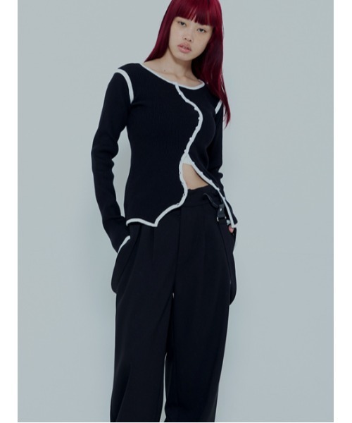 AMAIL（アマイル）の「Piping egg knit（カーディガン/ボレロ・レディース・ブラック/ピンク/イエロー・FREE）」の13枚目の写真