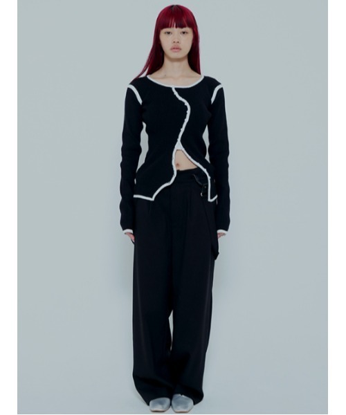 AMAIL（アマイル）の「Piping egg knit（カーディガン/ボレロ・レディース・ブラック/ピンク/イエロー・FREE）」の14枚目の写真