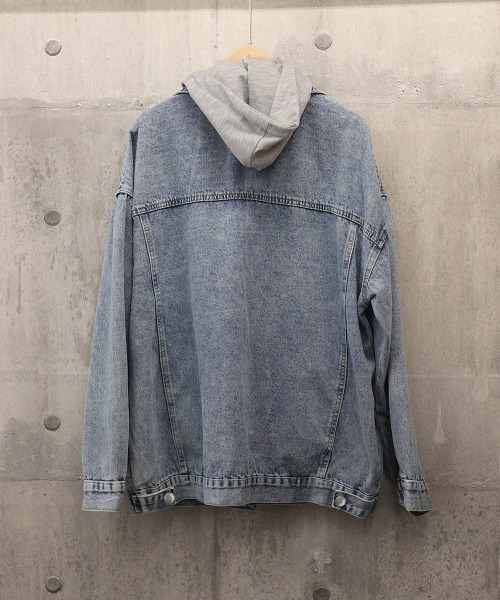 Miniministore(ミニミニストア)の「韓国デニムジャケット フード付き 大きい(デニムジャケット・レディース・サックスブルー/ブラック・FREE)」の16枚目の写真