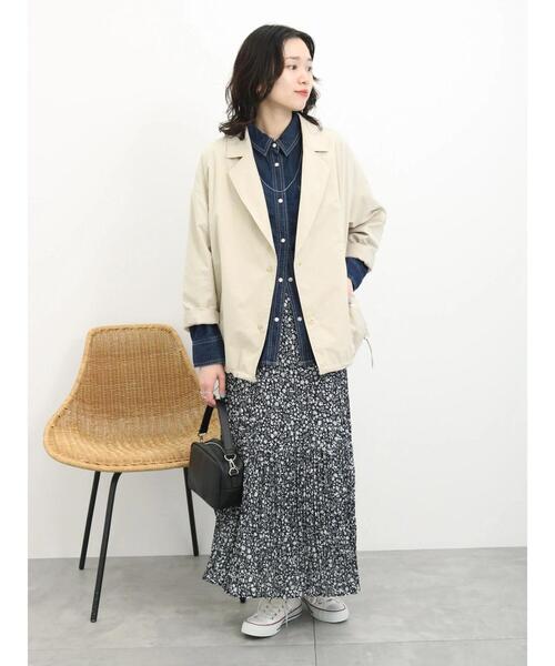 Samansa Mos2 blue(サマンサモスモスブルー)の「花柄プリーツスカート(スカート・レディース・ライトベージュ/ブルー/ブラック・F)」の14枚目の写真