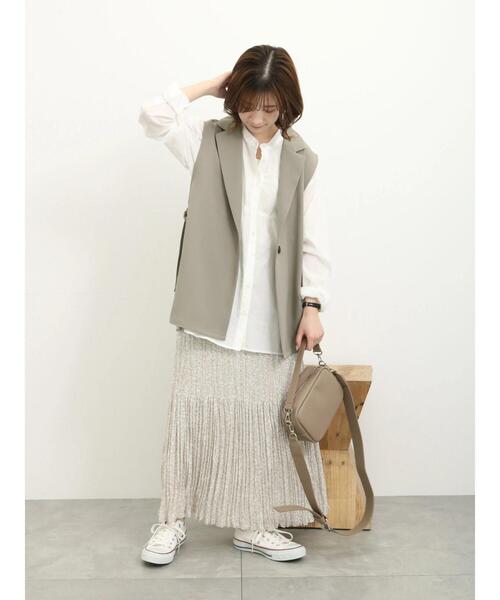 Samansa Mos2 blue(サマンサモスモスブルー)の「花柄プリーツスカート(スカート・レディース・ライトベージュ/ブルー/ブラック・F)」の5枚目の写真