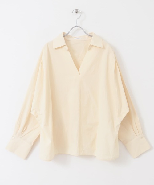 ITEMS URBANRESEARCH(アイテムズ アーバンリサーチ)の「バックギャザースキッパーシャツ(シャツ/ブラウス・レディース・チャコールグレー/オフホワイト/ライトカーキ・FREE)」の15枚目の写真