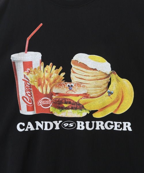 Candy Stripper（キャンディストリッパー）の「CANDY BURGER BIG BIG Tシャツ（Tシャツ/カットソー・レディース・ブラック/オフホワイト/パープル/イエロー・2）」の8枚目の写真