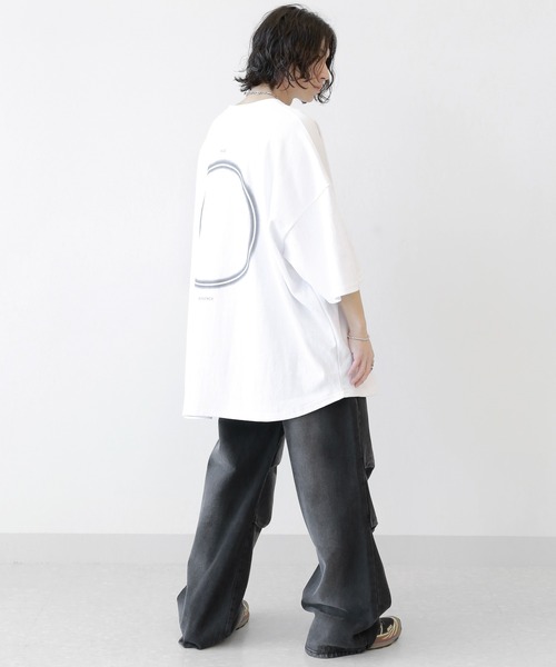 minsobi（ミンソビ）の「モノトーンビッグサークル半袖T オーバーサイズTシャツ（Tシャツ/カットソー・メンズ・ブラック/ホワイト・FREE）」の19枚目の写真