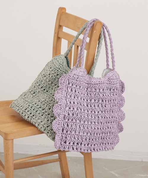 KATHARINE ROSS(キャサリンロス)の「【KATHARINE ROSS】【WEB限定】フローラルカラートートバッグ(かごバッグ・レディース・ベージュ/ラベンダー/ミント/イエロー・MEDIUM)」の1枚目の写真