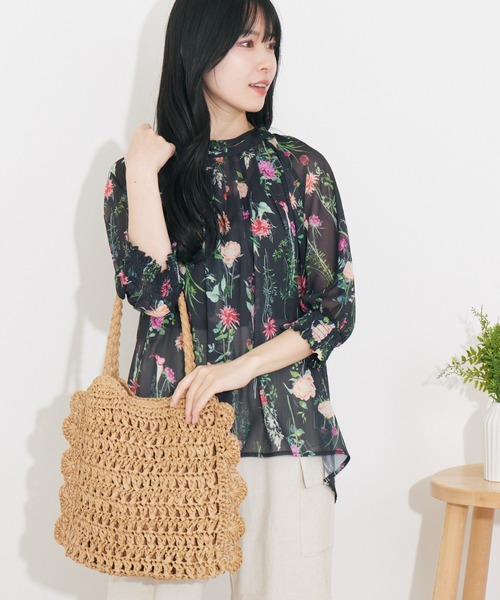 KATHARINE ROSS(キャサリンロス)の「【KATHARINE ROSS】【WEB限定】フローラルカラートートバッグ(かごバッグ・レディース・ベージュ/ラベンダー/ミント/イエロー・MEDIUM)」の2枚目の写真