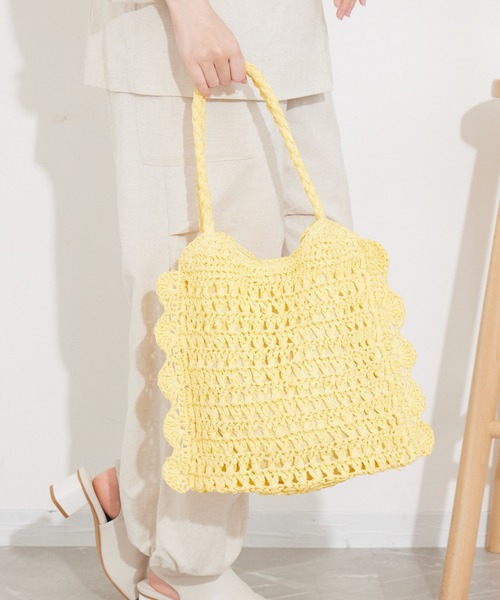 KATHARINE ROSS(キャサリンロス)の「【KATHARINE ROSS】【WEB限定】フローラルカラートートバッグ(かごバッグ・レディース・ベージュ/ラベンダー/ミント/イエロー・MEDIUM)」の4枚目の写真