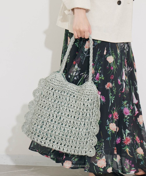 KATHARINE ROSS(キャサリンロス)の「【KATHARINE ROSS】【WEB限定】フローラルカラートートバッグ(かごバッグ・レディース・ベージュ/ラベンダー/ミント/イエロー・MEDIUM)」の3枚目の写真