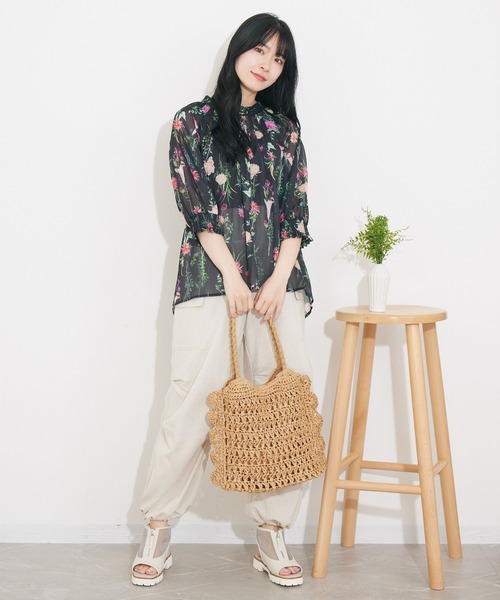 KATHARINE ROSS(キャサリンロス)の「【KATHARINE ROSS】【WEB限定】フローラルカラートートバッグ(かごバッグ・レディース・ベージュ/ラベンダー/ミント/イエロー・MEDIUM)」の18枚目の写真