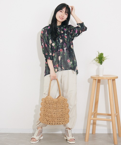 KATHARINE ROSS(キャサリンロス)の「【KATHARINE ROSS】【WEB限定】フローラルカラートートバッグ(かごバッグ・レディース・ベージュ/ラベンダー/ミント/イエロー・MEDIUM)」の19枚目の写真