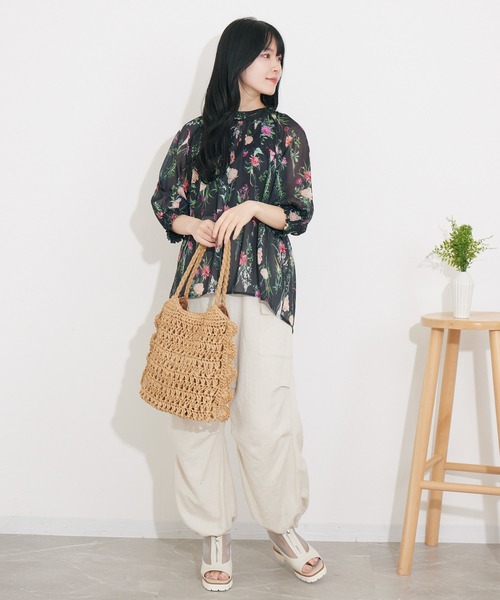 KATHARINE ROSS(キャサリンロス)の「【KATHARINE ROSS】【WEB限定】フローラルカラートートバッグ(かごバッグ・レディース・ベージュ/ラベンダー/ミント/イエロー・MEDIUM)」の20枚目の写真