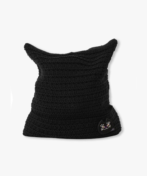 ANNA SUI（アナスイ）の「ねこワッチ（ニットキャップ/ビーニー・レディース・パープル/ベージュ/ブラック/マルチ・FREE）」の2枚目の写真