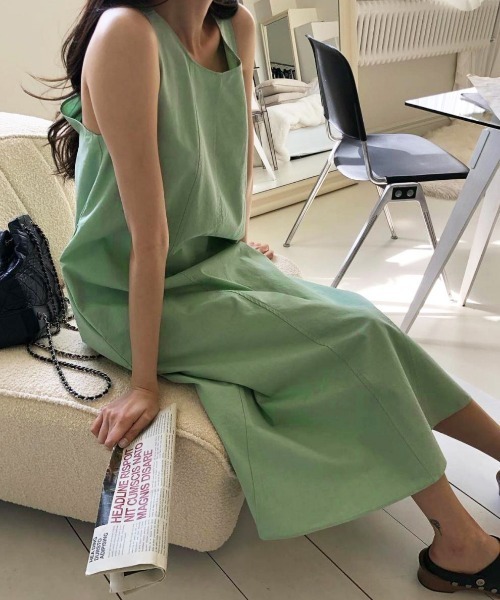gossip!ロサンゼルス(ゴシップロサンゼルス)の「ポストクロスワンピース(ワンピース・レディース・グリーン/ホワイト/ブラック・FREE)」の14枚目の写真