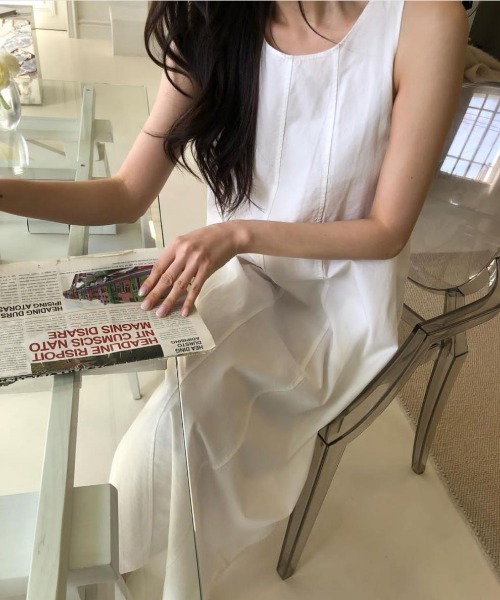 gossip!ロサンゼルス(ゴシップロサンゼルス)の「ポストクロスワンピース(ワンピース・レディース・グリーン/ホワイト/ブラック・FREE)」の8枚目の写真