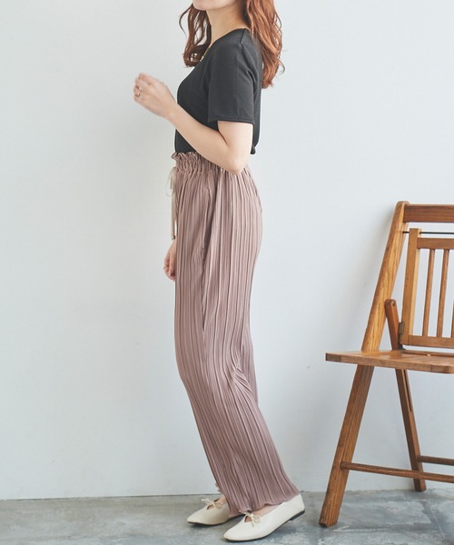mil(ミル)の「【150㎝前後の小柄さんサイズ】ウエストフリルプリーツパンツ【全ゴム・楽ちん】(その他パンツ・レディース・ミント/モカ/ピンクベージュ・XS/S/M)」の5枚目の写真