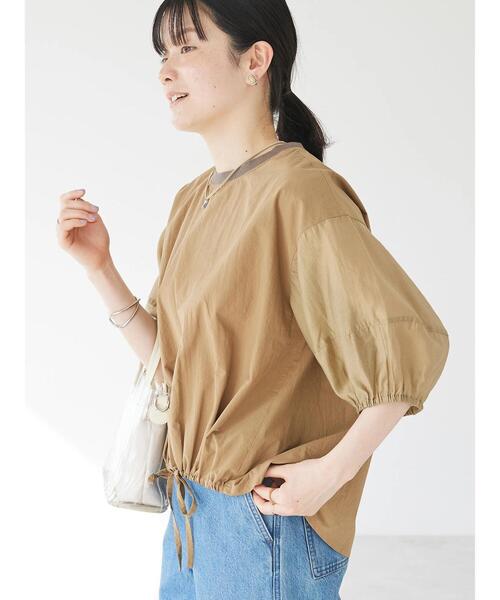 CRAFT STANDARD BOUTIQUE(クラフトスタンダードブティック)の「袖シアーランタンブラウス(シャツ/ブラウス・レディース・ブラウン/オフホワイト/ブラック・FREE)」の6枚目の写真
