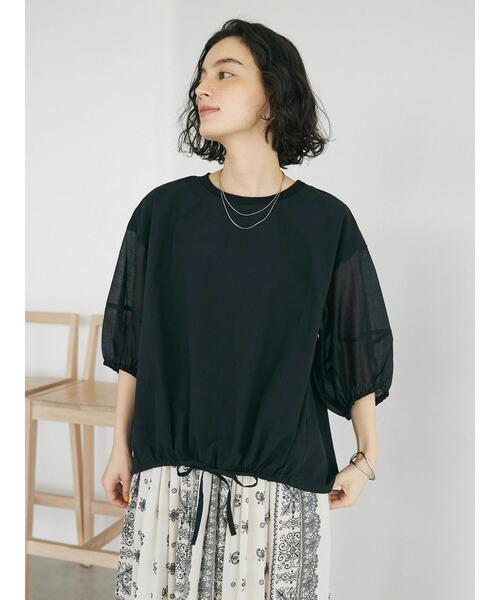CRAFT STANDARD BOUTIQUE(クラフトスタンダードブティック)の「袖シアーランタンブラウス(シャツ/ブラウス・レディース・ブラウン/オフホワイト/ブラック・FREE)」の7枚目の写真