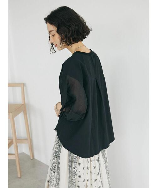 CRAFT STANDARD BOUTIQUE(クラフトスタンダードブティック)の「袖シアーランタンブラウス(シャツ/ブラウス・レディース・ブラウン/オフホワイト/ブラック・FREE)」の8枚目の写真