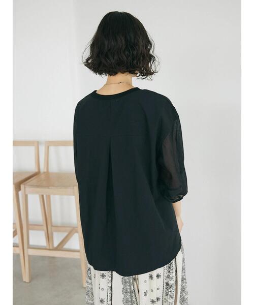 CRAFT STANDARD BOUTIQUE(クラフトスタンダードブティック)の「袖シアーランタンブラウス(シャツ/ブラウス・レディース・ブラウン/オフホワイト/ブラック・FREE)」の9枚目の写真