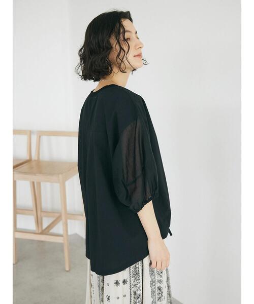 CRAFT STANDARD BOUTIQUE(クラフトスタンダードブティック)の「袖シアーランタンブラウス(シャツ/ブラウス・レディース・ブラウン/オフホワイト/ブラック・FREE)」の10枚目の写真