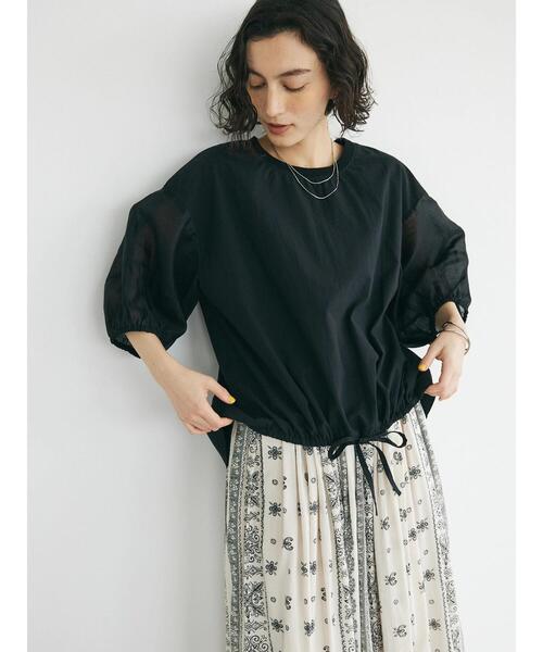 CRAFT STANDARD BOUTIQUE(クラフトスタンダードブティック)の「袖シアーランタンブラウス(シャツ/ブラウス・レディース・ブラウン/オフホワイト/ブラック・FREE)」の11枚目の写真