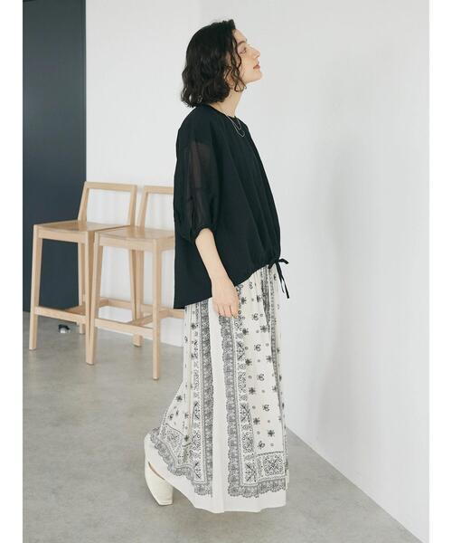 CRAFT STANDARD BOUTIQUE(クラフトスタンダードブティック)の「袖シアーランタンブラウス(シャツ/ブラウス・レディース・ブラウン/オフホワイト/ブラック・FREE)」の13枚目の写真