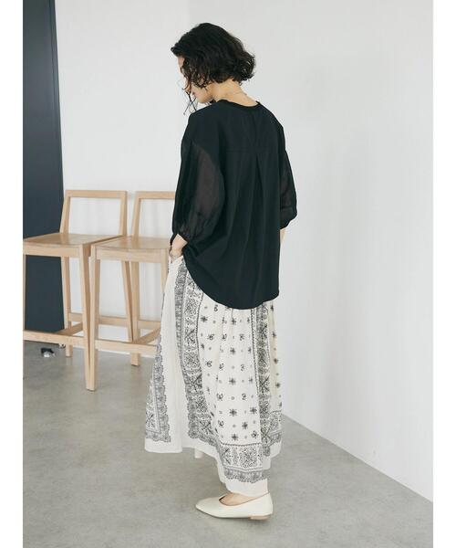 CRAFT STANDARD BOUTIQUE(クラフトスタンダードブティック)の「袖シアーランタンブラウス(シャツ/ブラウス・レディース・ブラウン/オフホワイト/ブラック・FREE)」の14枚目の写真