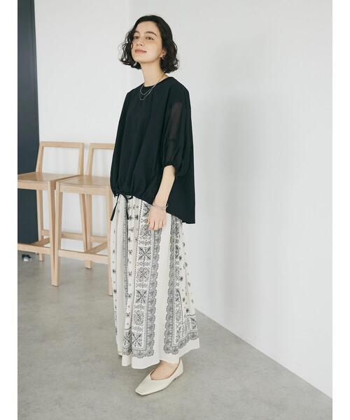 CRAFT STANDARD BOUTIQUE(クラフトスタンダードブティック)の「袖シアーランタンブラウス(シャツ/ブラウス・レディース・ブラウン/オフホワイト/ブラック・FREE)」の15枚目の写真