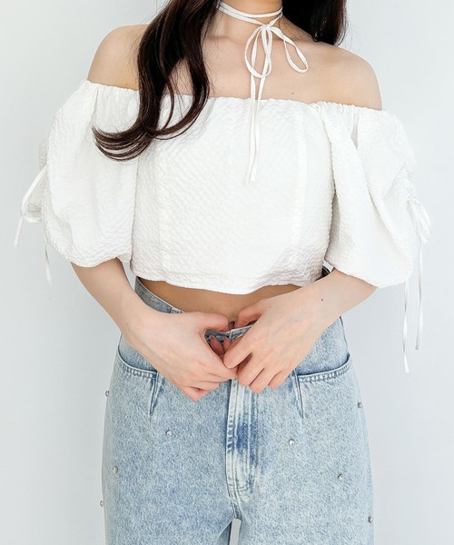 Heather(ヘザー)の「2WAYパフスリーブブラウス 118693(シャツ/ブラウス・レディース・ブラック/ホワイト/ピンク/ピンク系・FREE)」の17枚目の写真