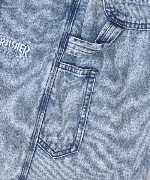 THRASHER（スラッシャー）の「THRASHER（スラッシャー）ワンポイントロゴ刺繍ケミカルウォッシュデニムハーフパンツ/ペインターパンツ メンズ レディース（デニムパンツ・メンズ・ブラック系その他/ブルー系その他・M/XL/L）」の9枚目の写真