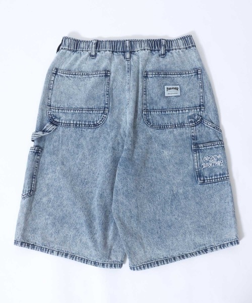 THRASHER（スラッシャー）の「THRASHER（スラッシャー）ワンポイントロゴ刺繍ケミカルウォッシュデニムハーフパンツ/ペインターパンツ メンズ レディース（デニムパンツ・メンズ・ブラック系その他/ブルー系その他・M/XL/L）」の12枚目の写真