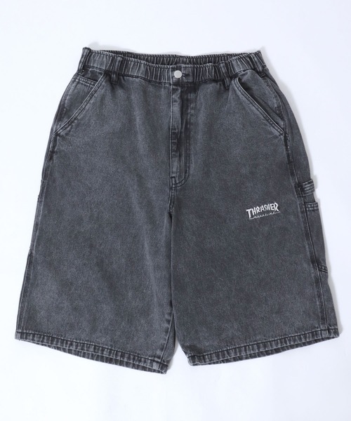 THRASHER（スラッシャー）の「THRASHER（スラッシャー）ワンポイントロゴ刺繍ケミカルウォッシュデニムハーフパンツ/ペインターパンツ メンズ レディース（デニムパンツ・メンズ・ブラック系その他/ブルー系その他・M/XL/L）」の20枚目の写真
