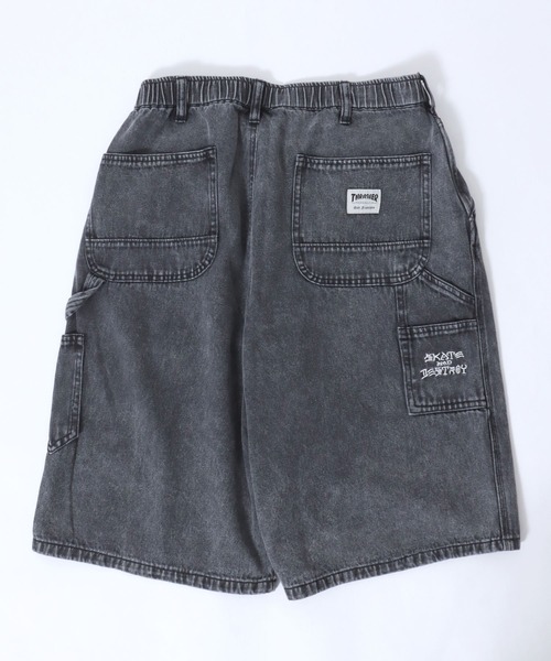 THRASHER（スラッシャー）の「THRASHER（スラッシャー）ワンポイントロゴ刺繍ケミカルウォッシュデニムハーフパンツ/ペインターパンツ メンズ レディース（デニムパンツ・メンズ・ブラック系その他/ブルー系その他・M/XL/L）」の18枚目の写真