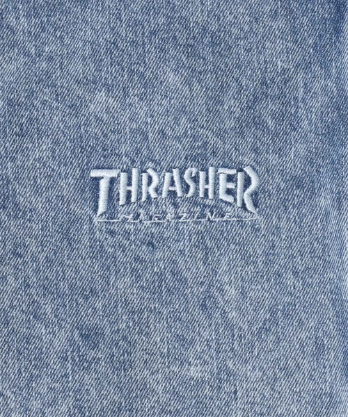 THRASHER（スラッシャー）の「THRASHER（スラッシャー）ワンポイントロゴ刺繍ケミカルウォッシュデニムハーフパンツ/ペインターパンツ メンズ レディース（デニムパンツ・メンズ・ブラック系その他/ブルー系その他・M/XL/L）」の13枚目の写真